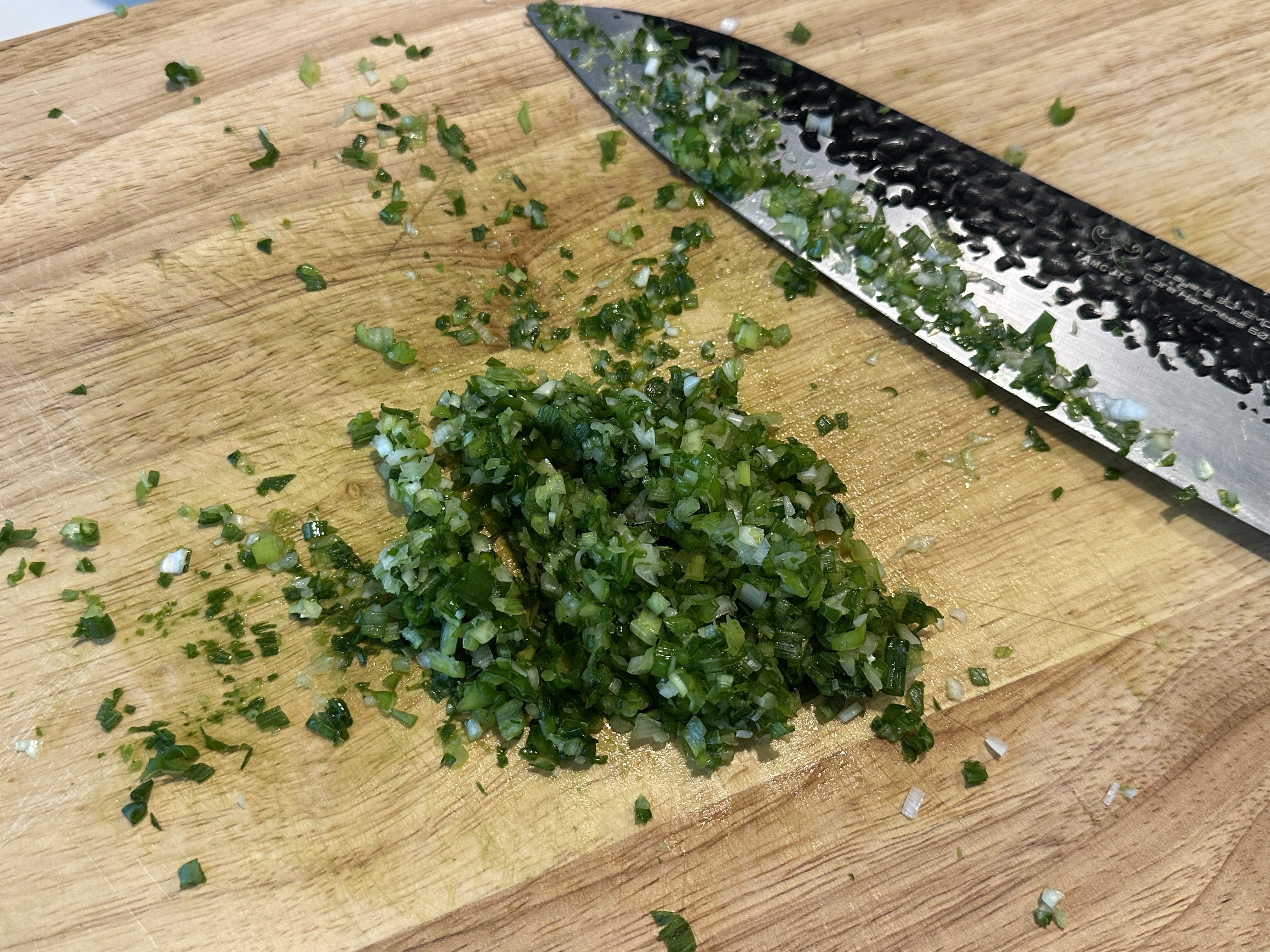 Finely minced — this is where the flavor lives