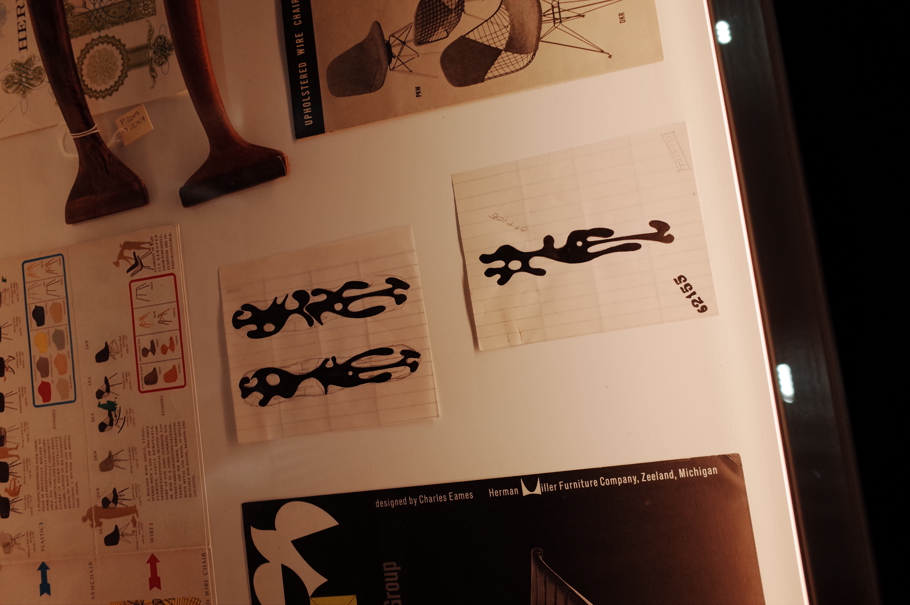 Early wire chair design sketches